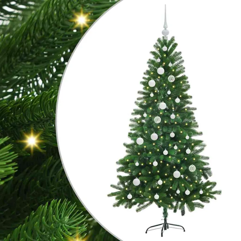 Kalėdų eglutė su 150 LED s stovu Žalia 150 cm PE