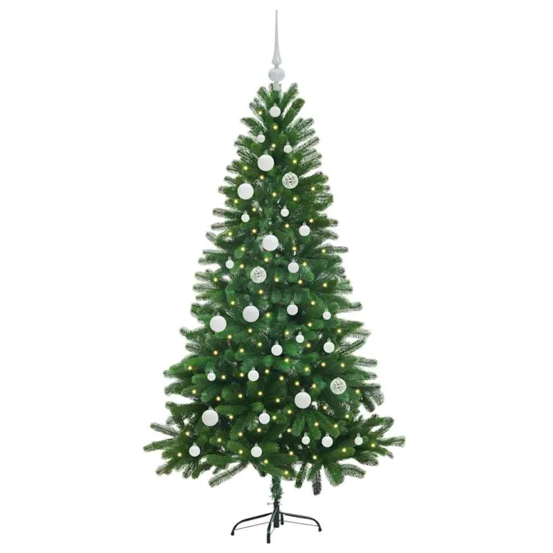 Kalėdų eglutė su 150 LED s stovu Žalia 150 cm PE
