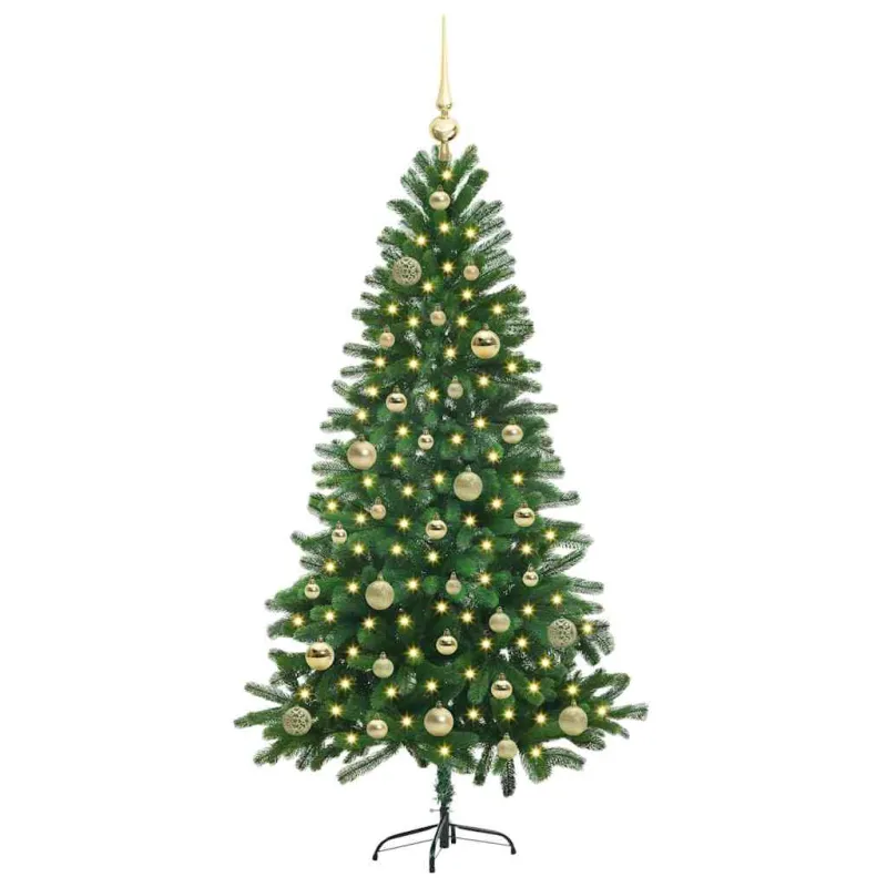 Kalėdų eglutė su 150 LED s stovu Žalia 150 cm PE