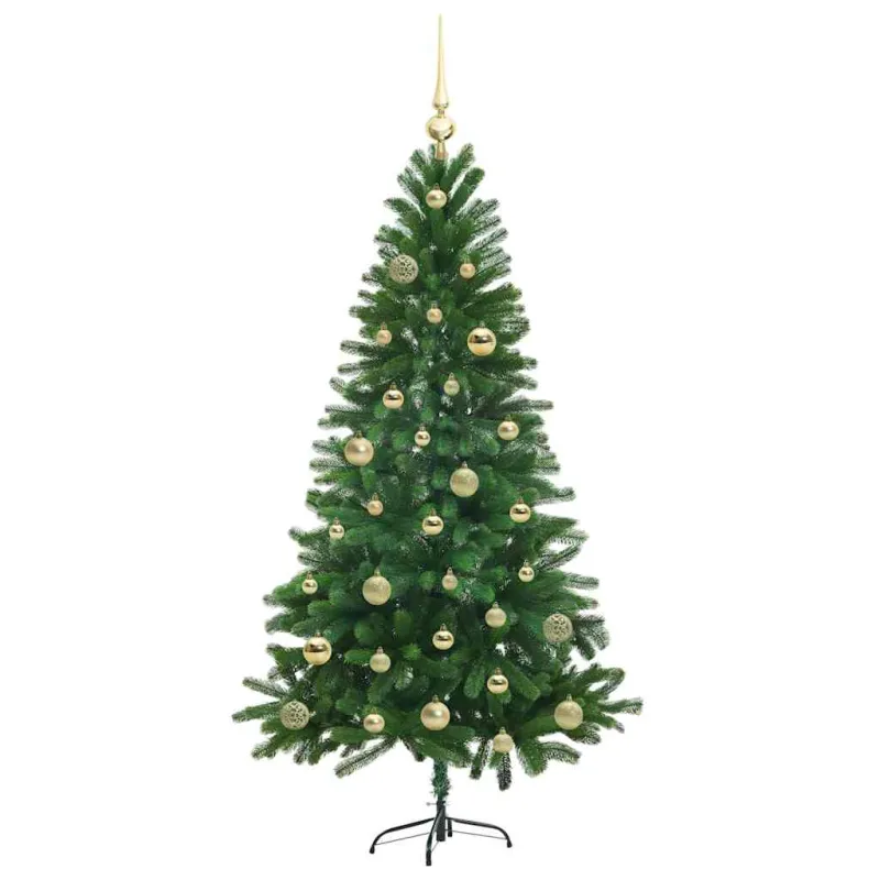 Kalėdų eglutė su 150 LED s stovu Žalia 150 cm PE