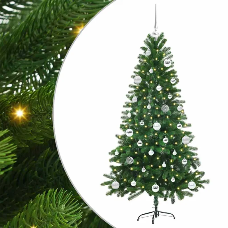 Kalėdų eglutė su 150 LED s stovu Žalia 150 cm PE
