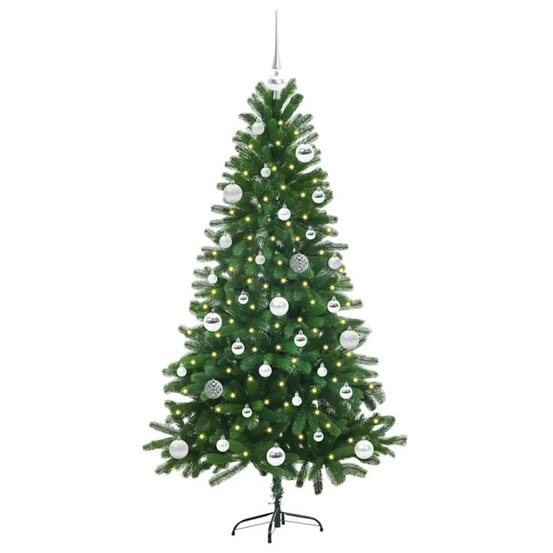 Kalėdų eglutė su 150 LED s stovu Žalia 150 cm PE