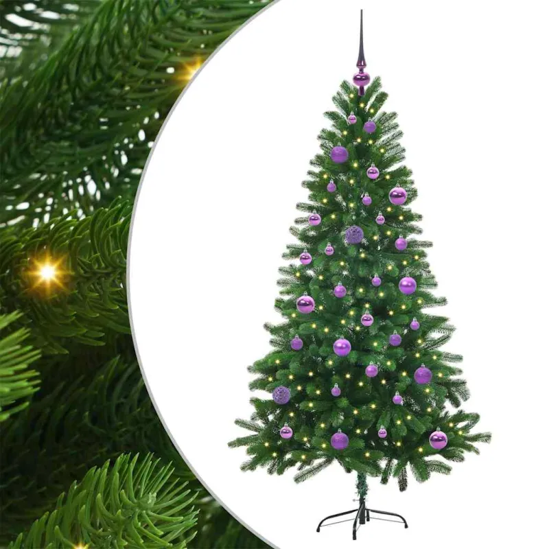 Kalėdų eglutė su 150 LED s stovu Žalia 150 cm PE