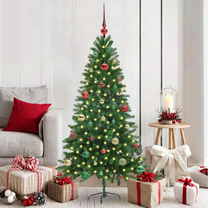Kalėdų eglutė su 150 LED s stovu Žalia 150 cm PE