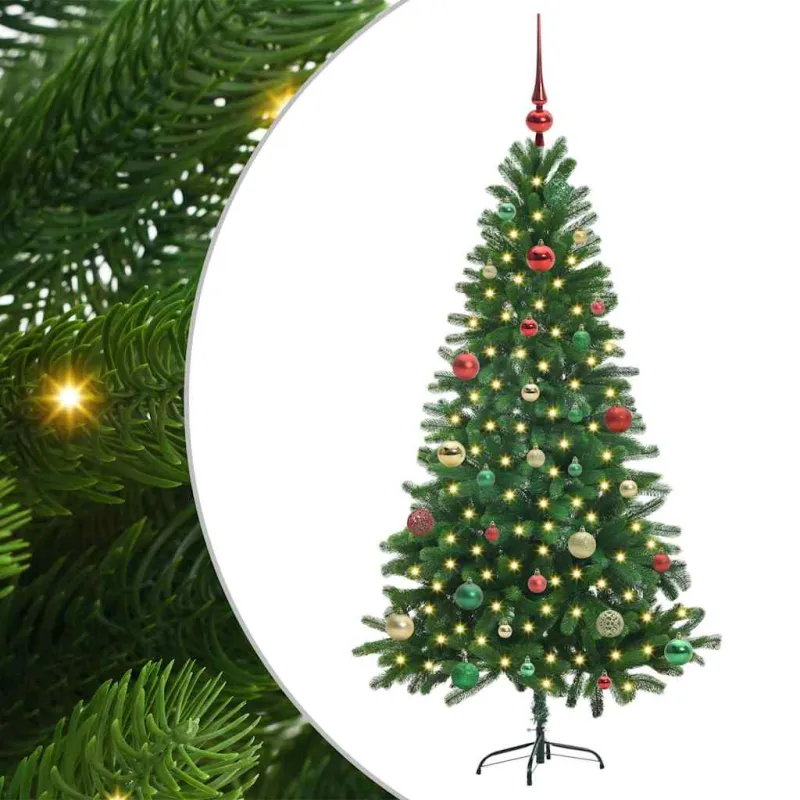 Kalėdų eglutė su 150 LED s stovu Žalia 150 cm PE