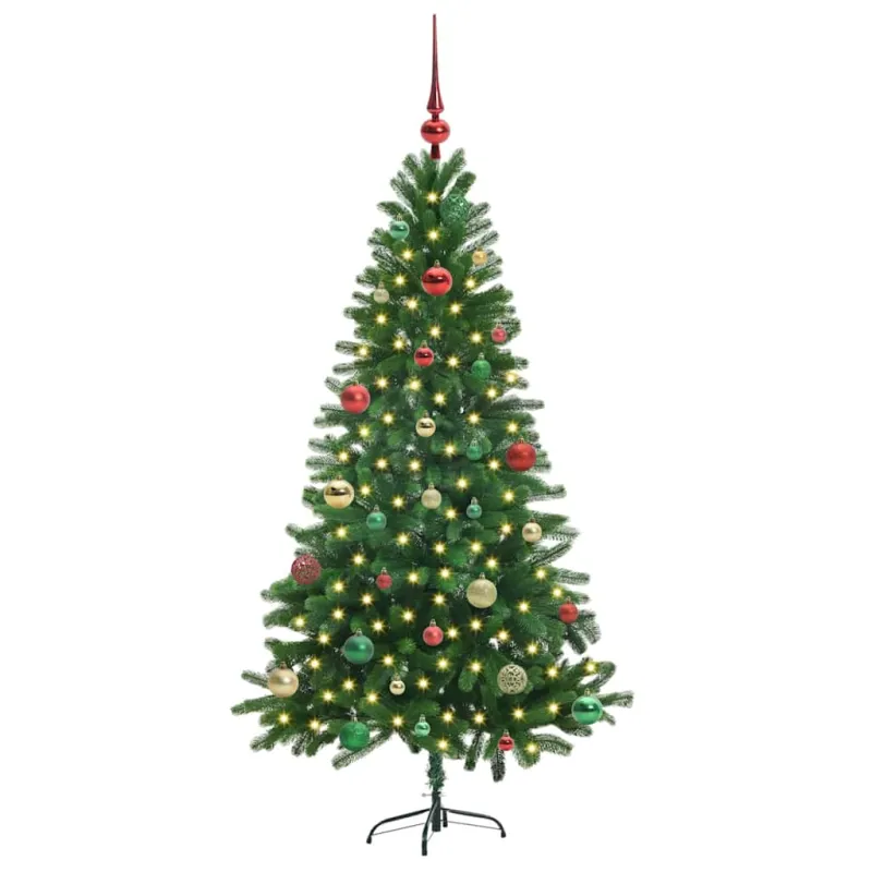 Kalėdų eglutė su 150 LED s stovu Žalia 150 cm PE