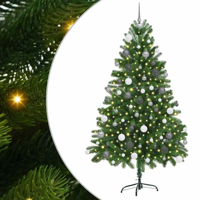 Kalėdų eglutė su 300 LED s stovu Žalia 180 cm PE