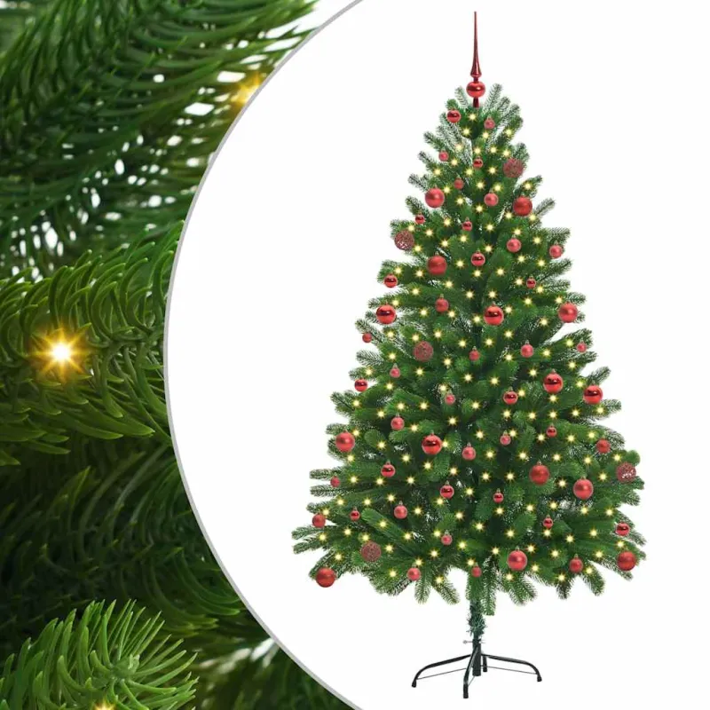Kalėdų eglutė su 300 LED s stovu Žalia 180 cm PE