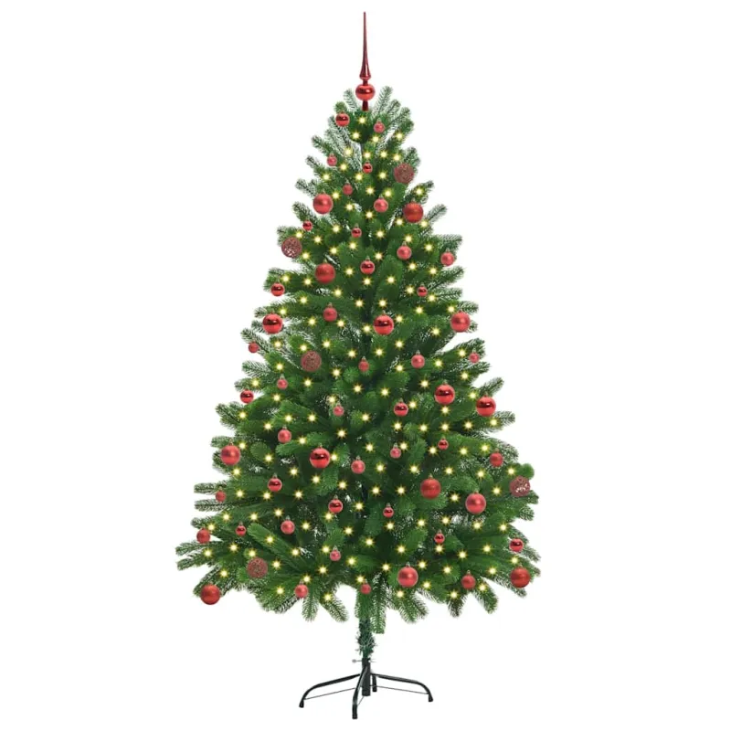 Kalėdų eglutė su 300 LED s stovu Žalia 180 cm PE
