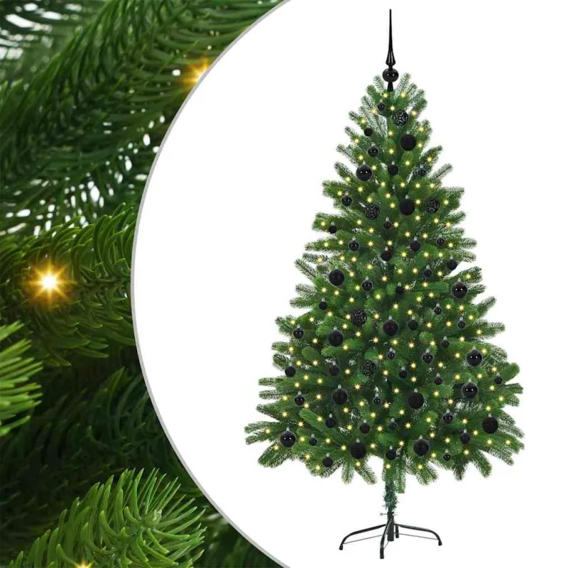 Kalėdų eglutė su 300 LED s stovu Žalia 180 cm PE
