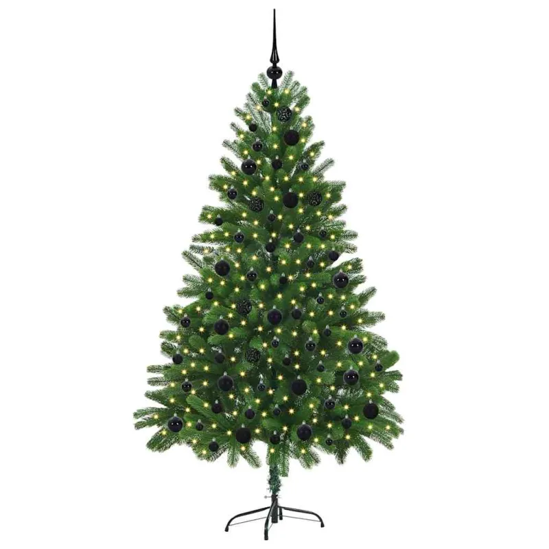 Kalėdų eglutė su 300 LED s stovu Žalia 180 cm PE