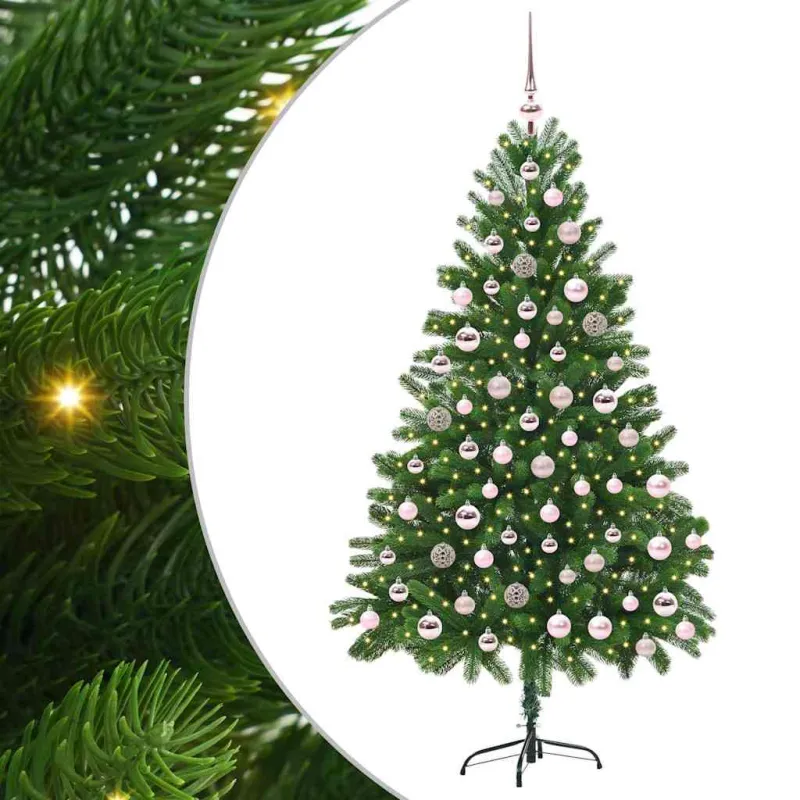 Kalėdų eglutė su 300 LED s stovu Žalia 180 cm PE