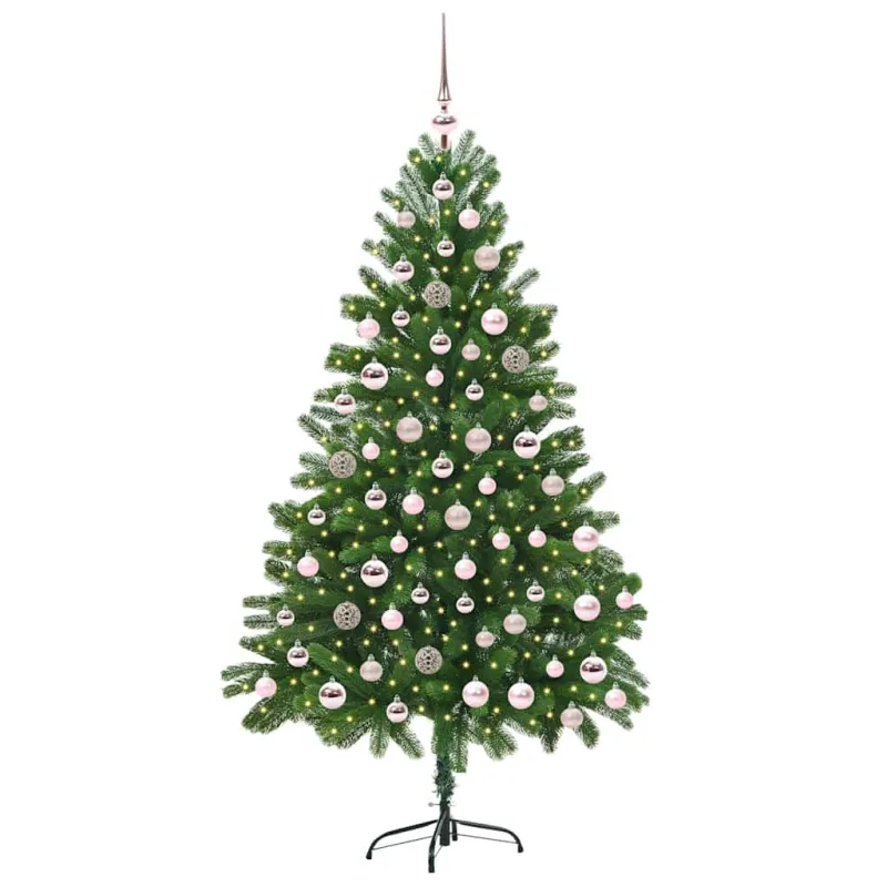 Kalėdų eglutė su 300 LED s stovu Žalia 180 cm PE
