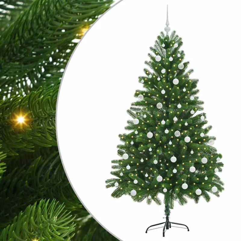 Kalėdų eglutė su 300 LED s stovu Žalia 180 cm PE