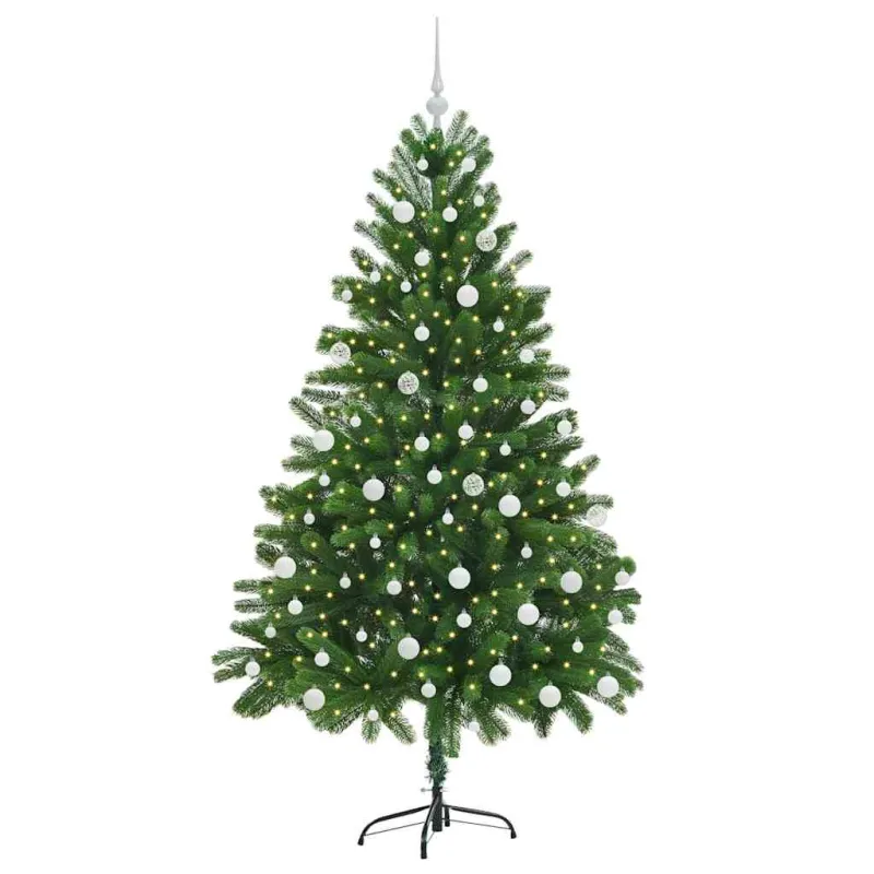 Kalėdų eglutė su 300 LED s stovu Žalia 180 cm PE