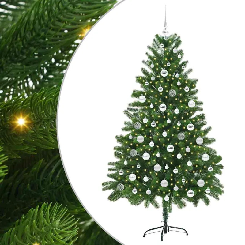 Kalėdų eglutė su 300 LED s stovu Žalia 180 cm PE