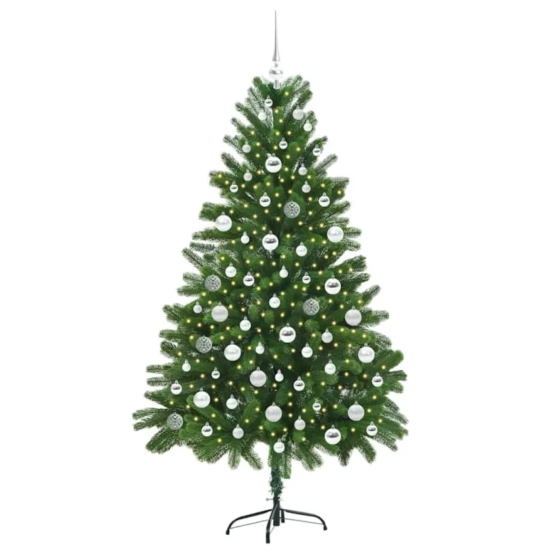 Kalėdų eglutė su 300 LED s stovu Žalia 180 cm PE