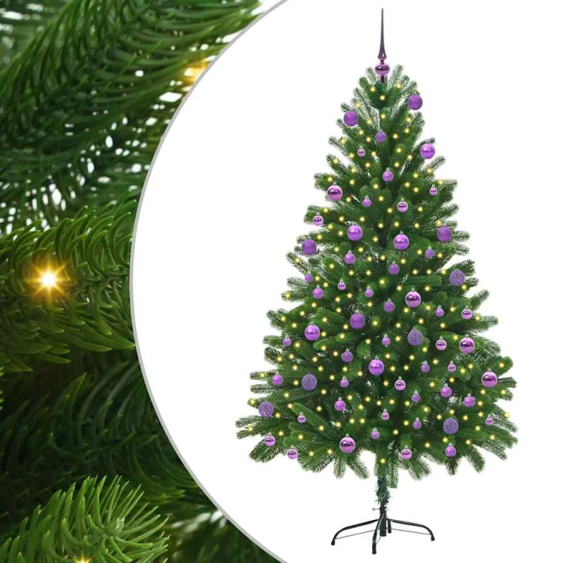 Kalėdų eglutė su 300 LED s stovu Žalia 180 cm PE
