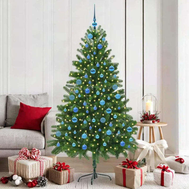Kalėdų eglutė su 300 LED s stovu Žalia 180 cm PE