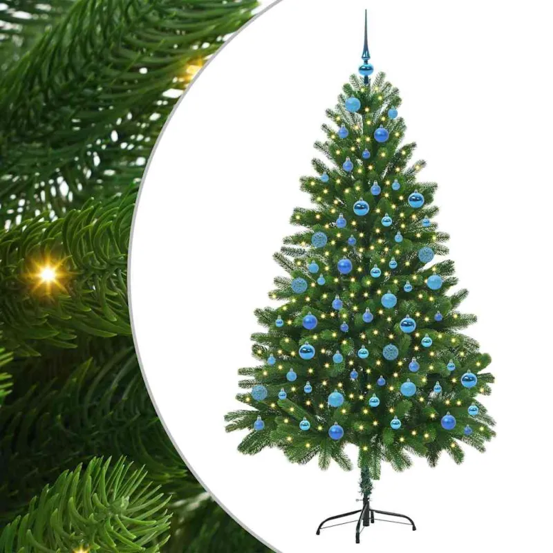 Kalėdų eglutė su 300 LED s stovu Žalia 180 cm PE