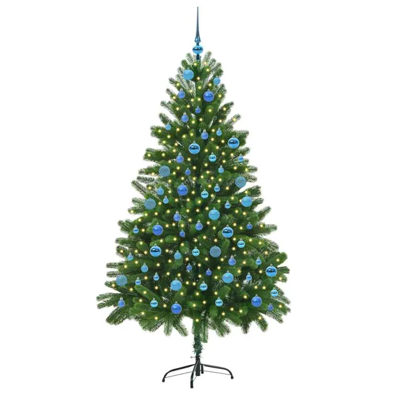 Kalėdų eglutė su 300 LED s stovu Žalia 180 cm PE