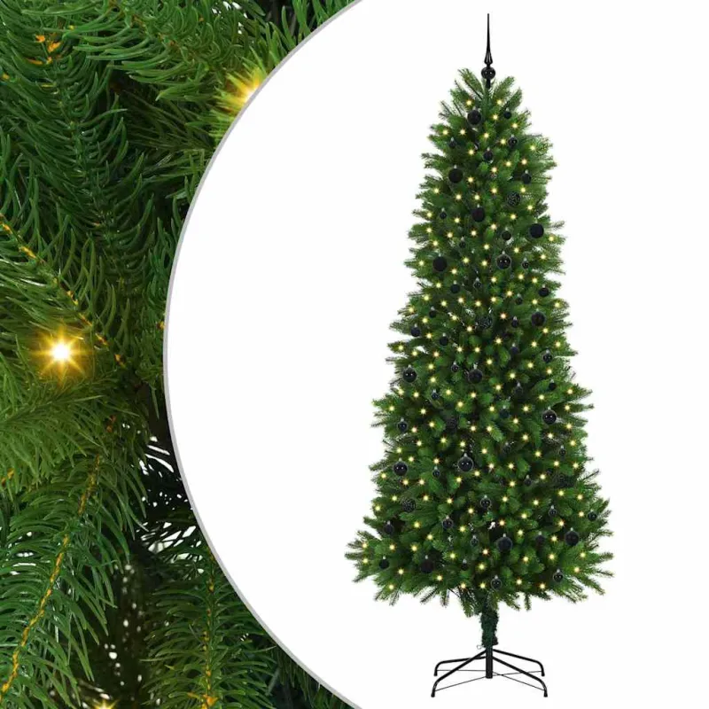 Kalėdų eglutė su 300 LED s stovu Žalia 240 cm PE