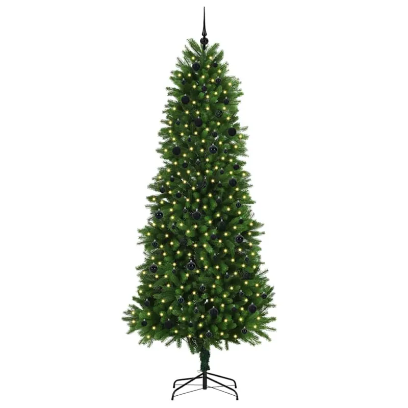Kalėdų eglutė su 300 LED s stovu Žalia 240 cm PE
