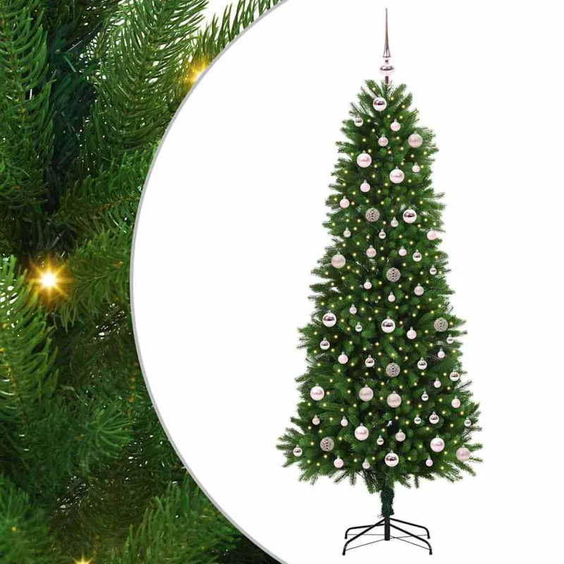 Kalėdų eglutė su 300 LED s stovu Žalia 240 cm PE
