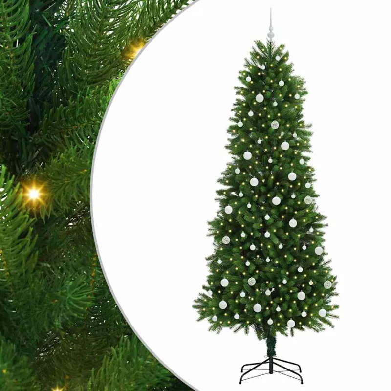 Kalėdų eglutė su 300 LED s stovu Žalia 240 cm PE