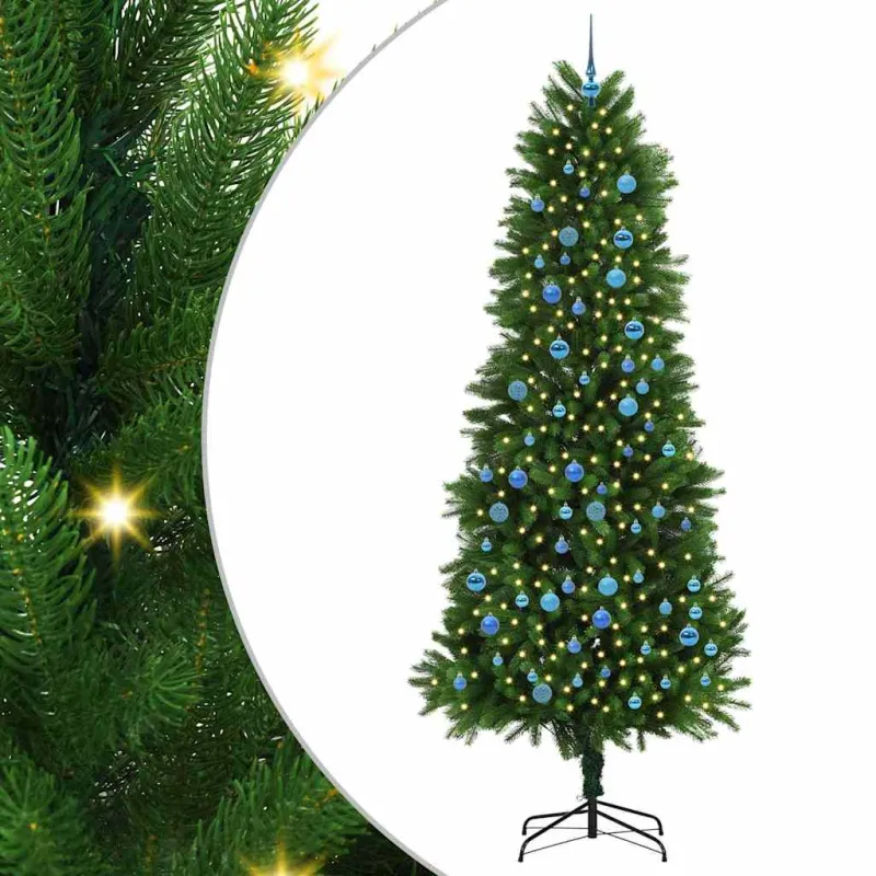 Kalėdų eglutė su 300 LED s stovu Žalia 240 cm PE