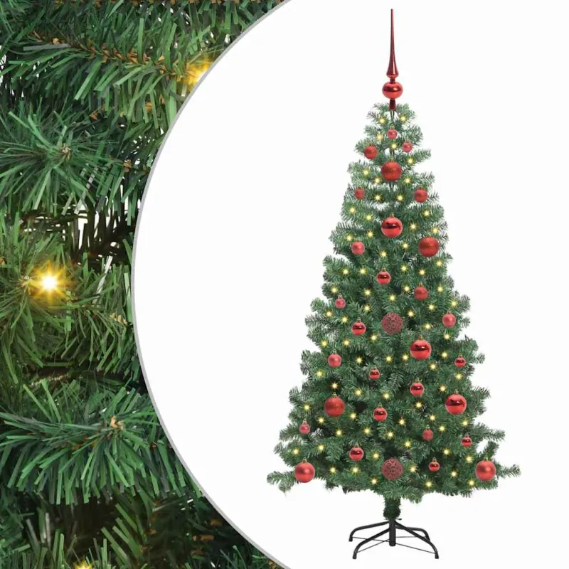 Kalėdų eglutė su 150 LED s stovu Žalia 120 cm PVC