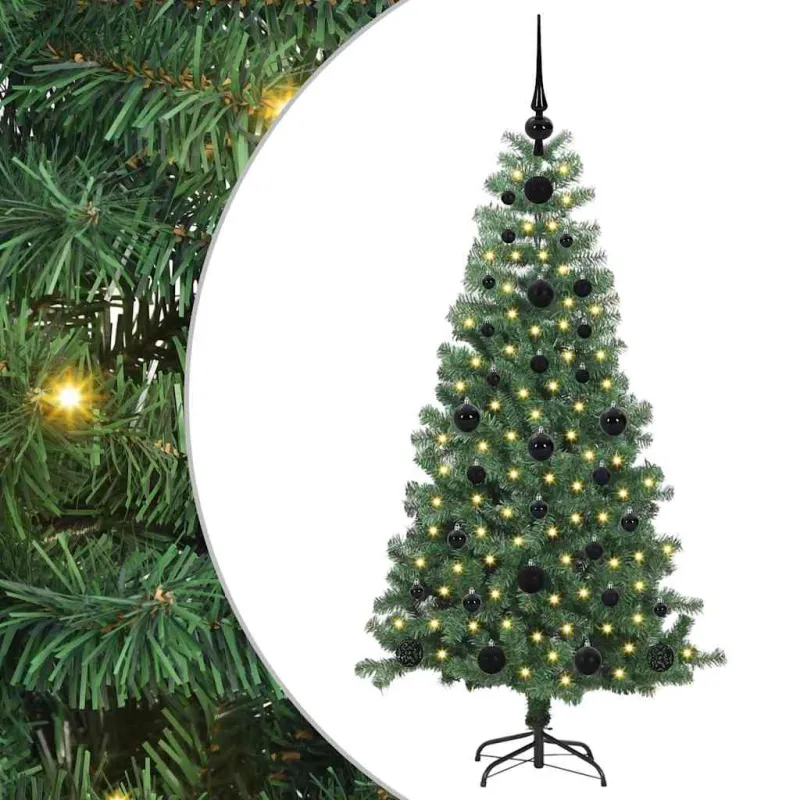 Kalėdų eglutė su 150 LED s stovu Žalia 120 cm PVC