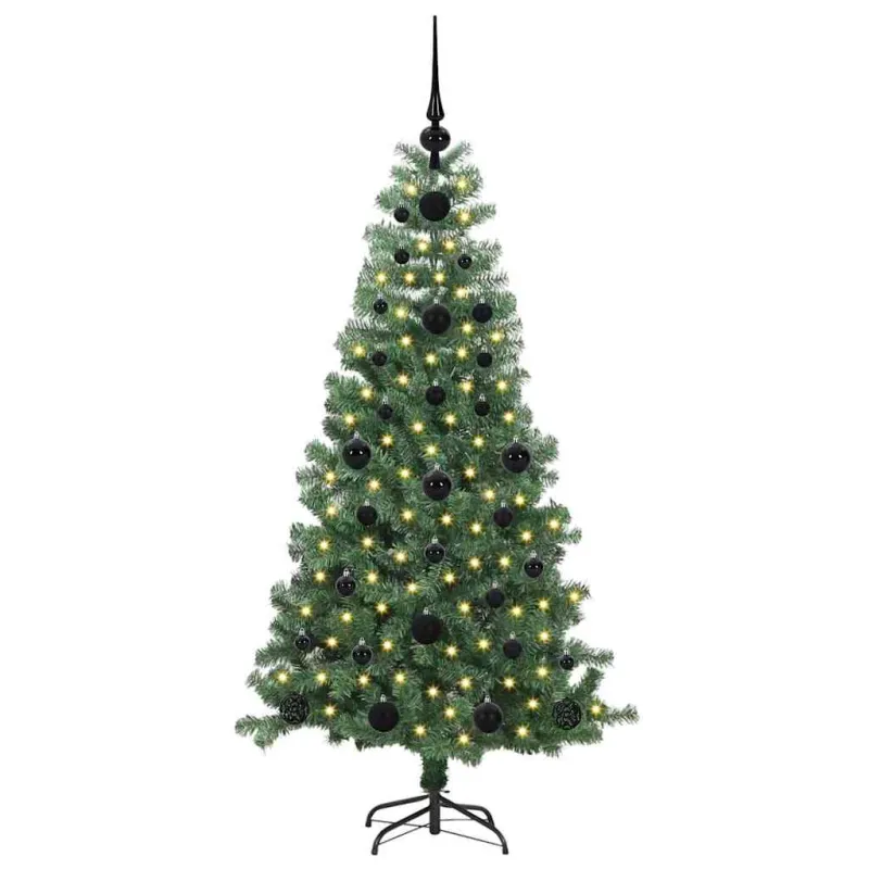 Kalėdų eglutė su 150 LED s stovu Žalia 120 cm PVC