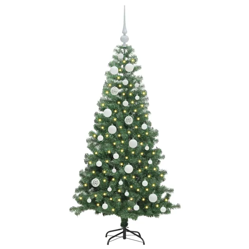 Kalėdų eglutė su 150 LED s stovu Žalia 120 cm PVC