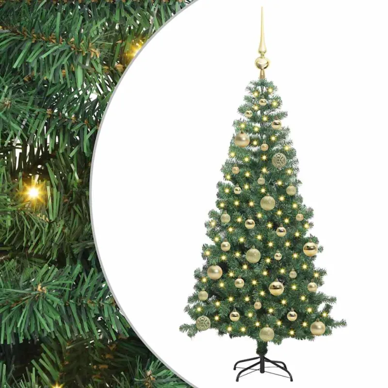 Kalėdų eglutė su 150 LED s stovu Žalia 120 cm PVC