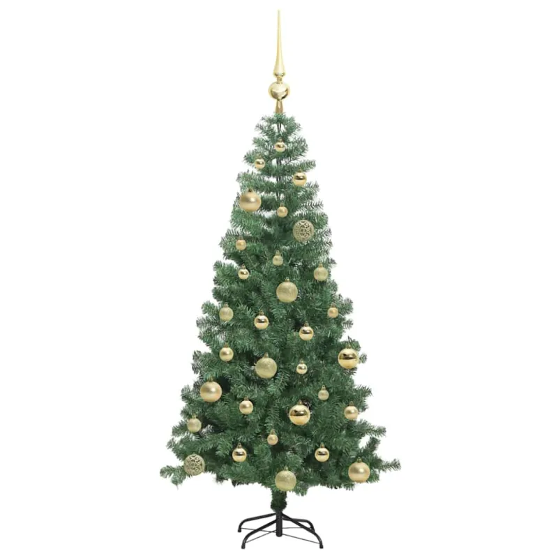 Kalėdų eglutė su 150 LED s stovu Žalia 120 cm PVC