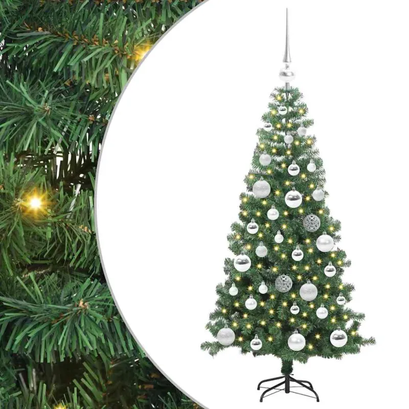 Kalėdų eglutė su 150 LED s stovu Žalia 120 cm PVC
