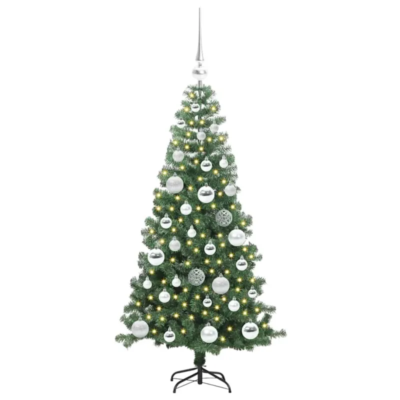 Kalėdų eglutė su 150 LED s stovu Žalia 120 cm PVC