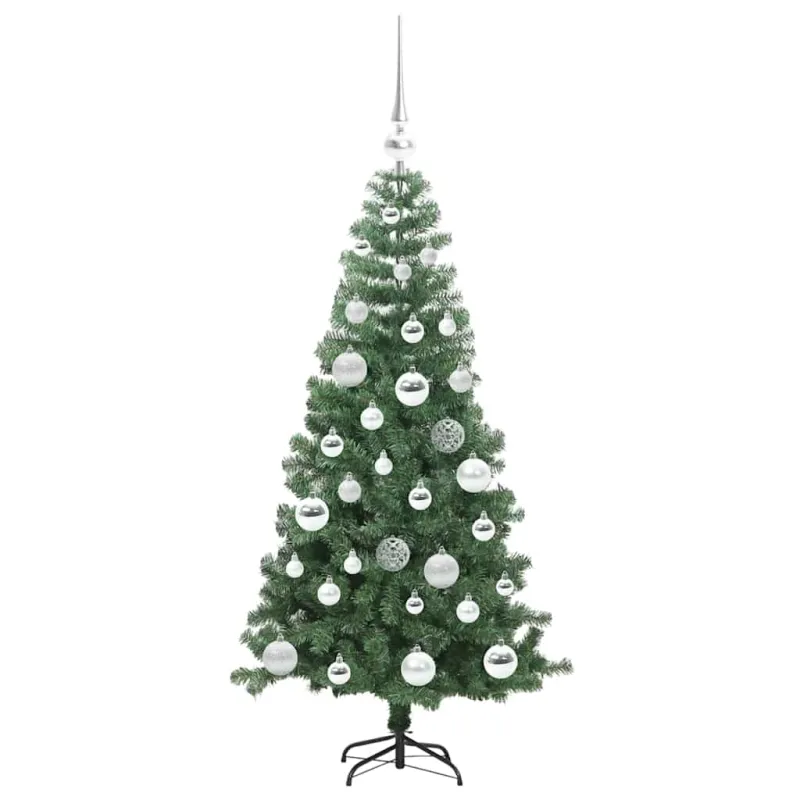 Kalėdų eglutė su 150 LED s stovu Žalia 120 cm PVC