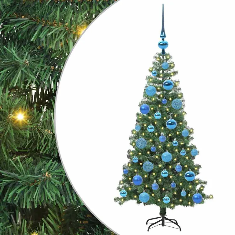 Kalėdų eglutė su 150 LED s stovu Žalia 120 cm PVC