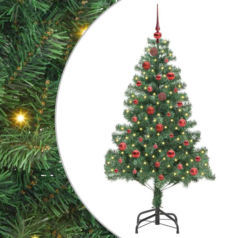 Kalėdų eglutė su 150 LED s stovu Žalia 150 cm PVC