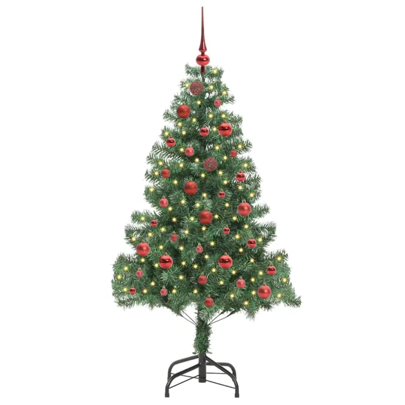 Kalėdų eglutė su 150 LED s stovu Žalia 150 cm PVC