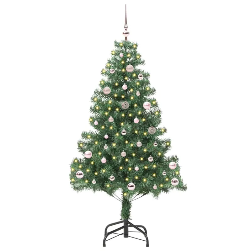 Kalėdų eglutė su 150 LED s stovu Žalia 150 cm PVC