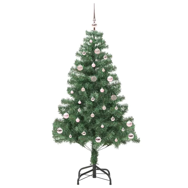 Kalėdų eglutė su 150 LED s stovu Žalia 150 cm PVC