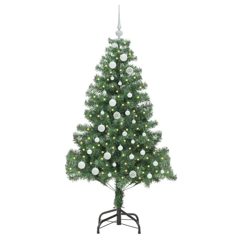 Kalėdų eglutė su 150 LED s stovu Žalia 150 cm PVC
