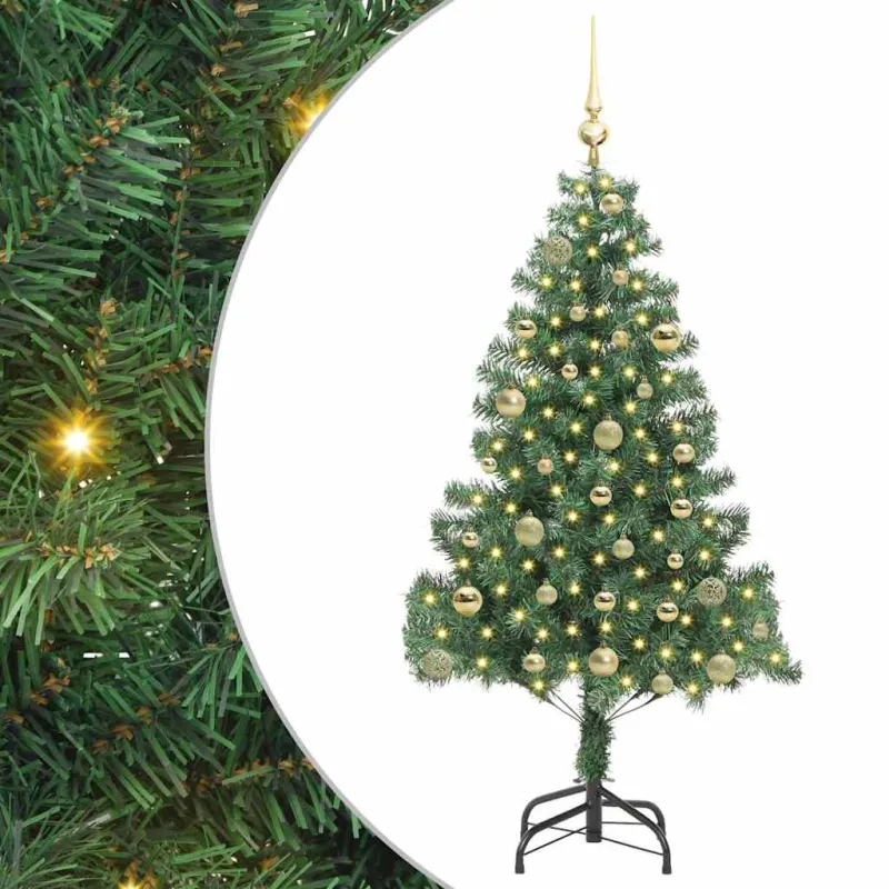 Kalėdų eglutė su 150 LED s stovu Žalia 150 cm PVC
