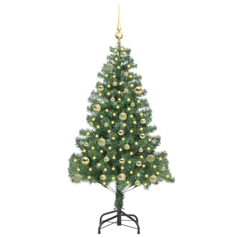 Kalėdų eglutė su 150 LED s stovu Žalia 150 cm PVC