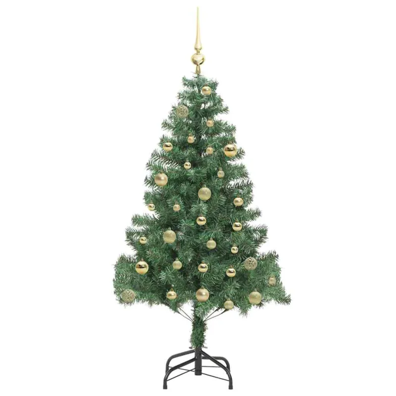 Kalėdų eglutė su 150 LED s stovu Žalia 150 cm PVC