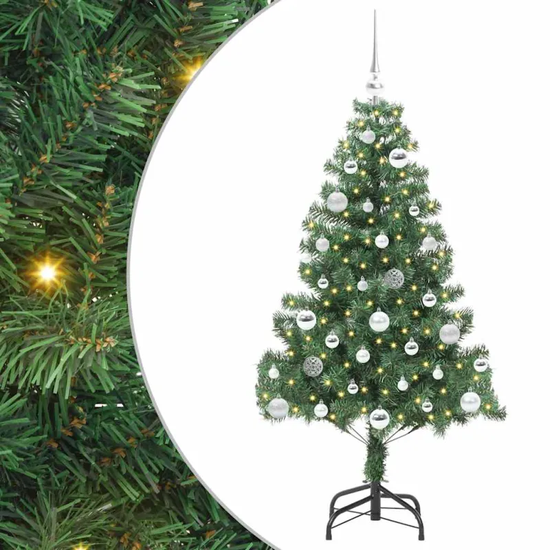 Kalėdų eglutė su 150 LED s stovu Žalia 150 cm PVC