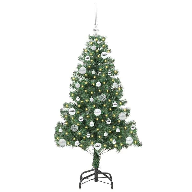 Kalėdų eglutė su 150 LED s stovu Žalia 150 cm PVC